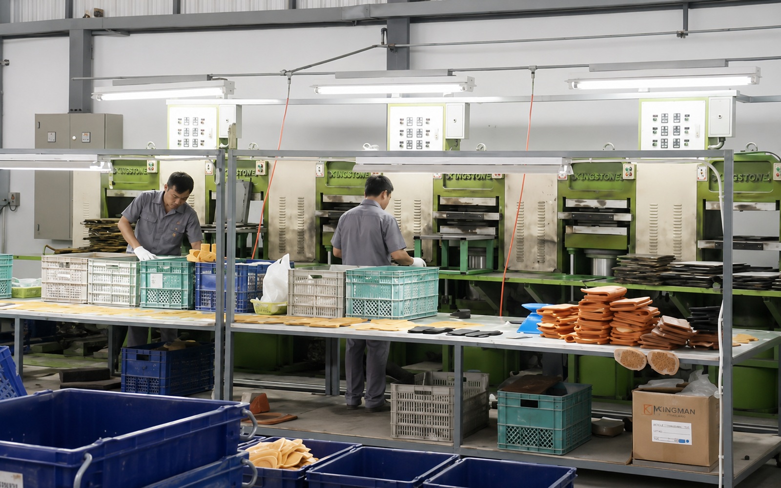Matrix Route rubber sole pressing production line in Thailand